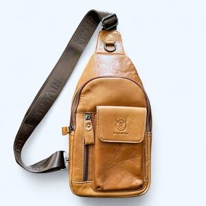 BULLCAPTAIN Genuine Leather Sling Bag